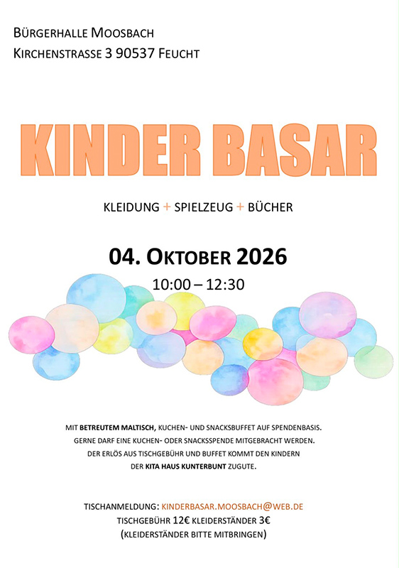 Basar Bürgerhalle Moosbach